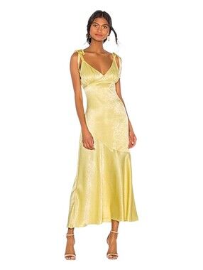 Privacy Please Yellow Asymmetrical Slip Dress
